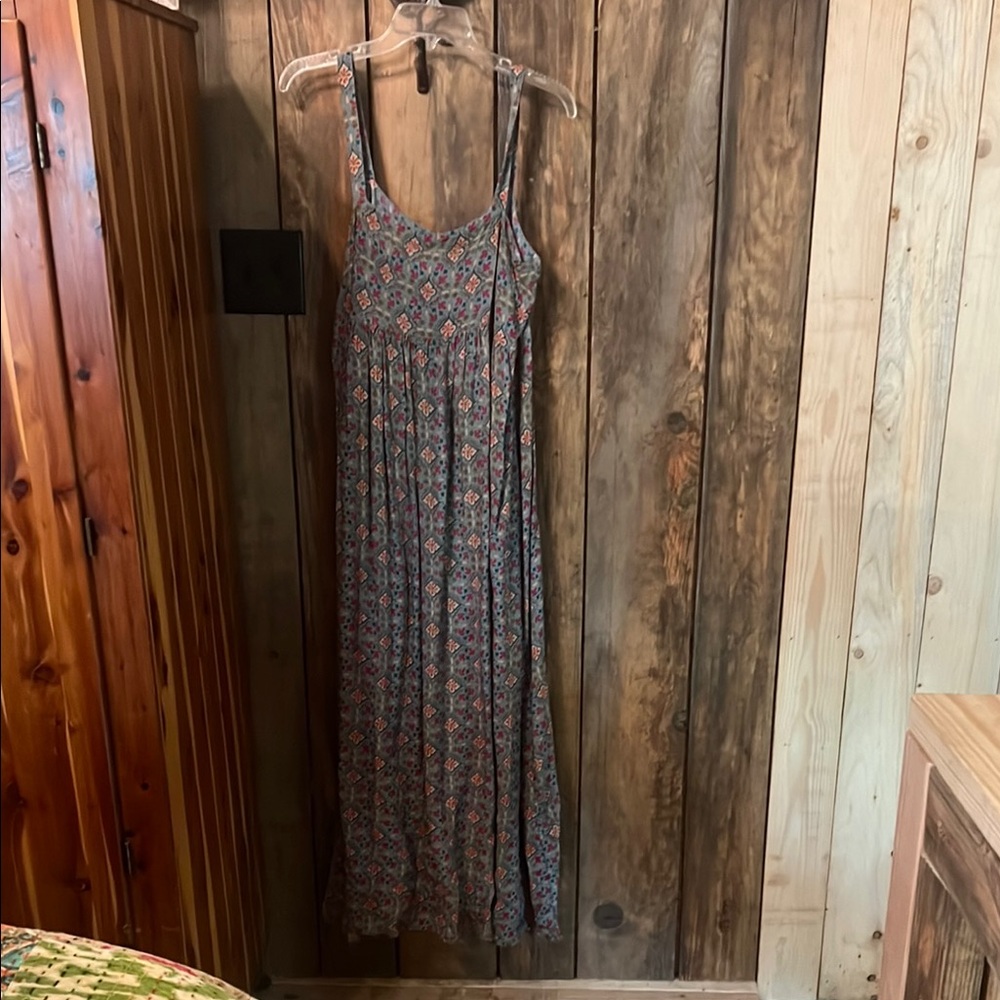 Floral Maxi Dress - Blue and Red